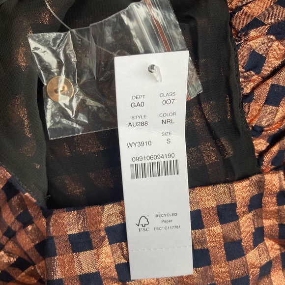 J. Crew Ruffleneck  Copper sleeveless top in Lurex® crinkle gingham - Picture 11 of 14